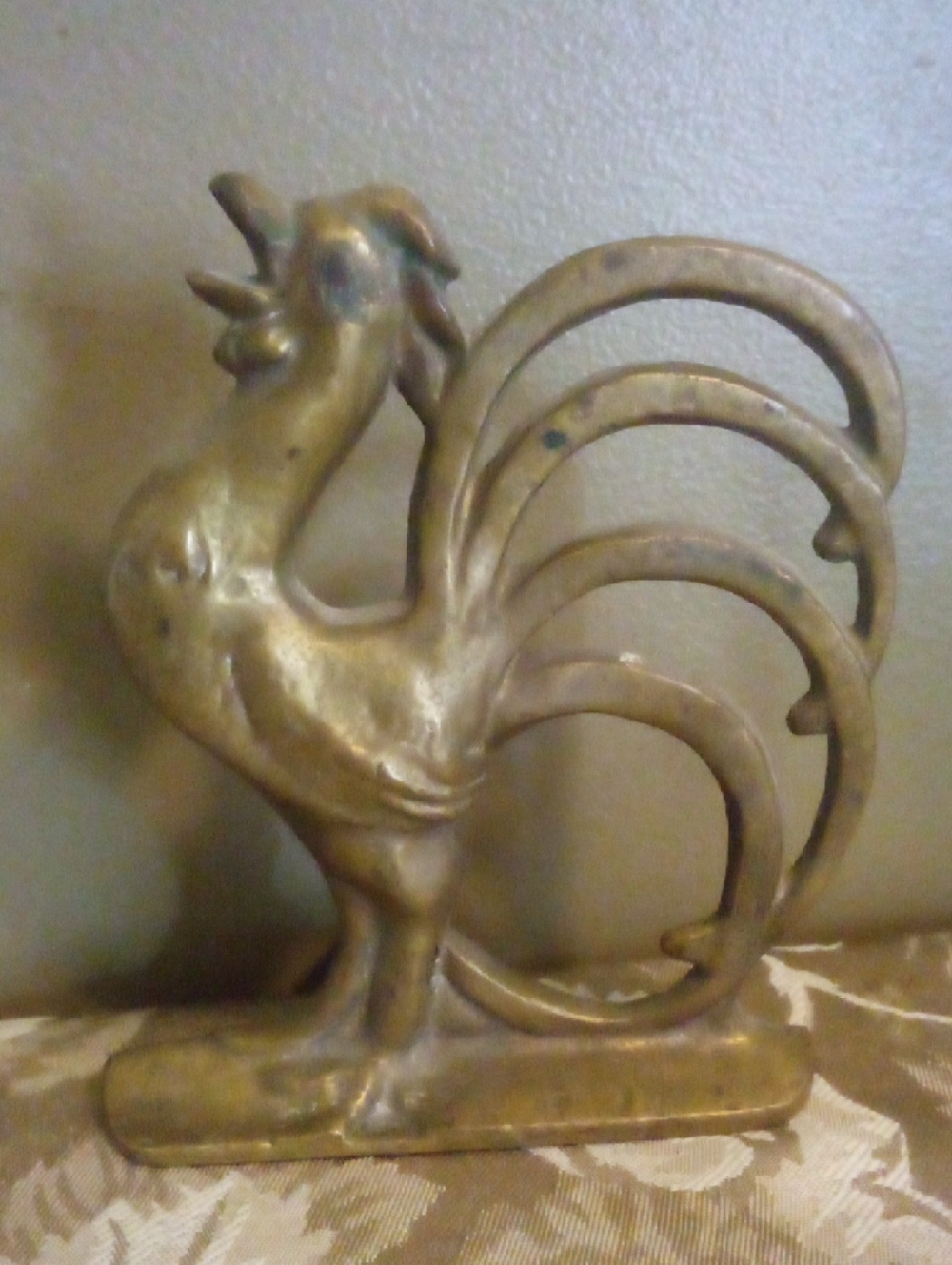 Rooster Door Stop Or Single Book End Circa 1930" And 6" H X 5" Wide